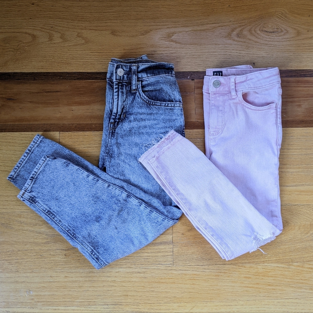 GAP girls 8 jean lot: pink and mom jeans